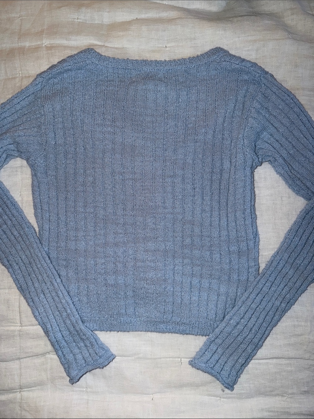 Universal Thread Light Blue Ribbed Button-Front Cardigan - Picture 2 of 3